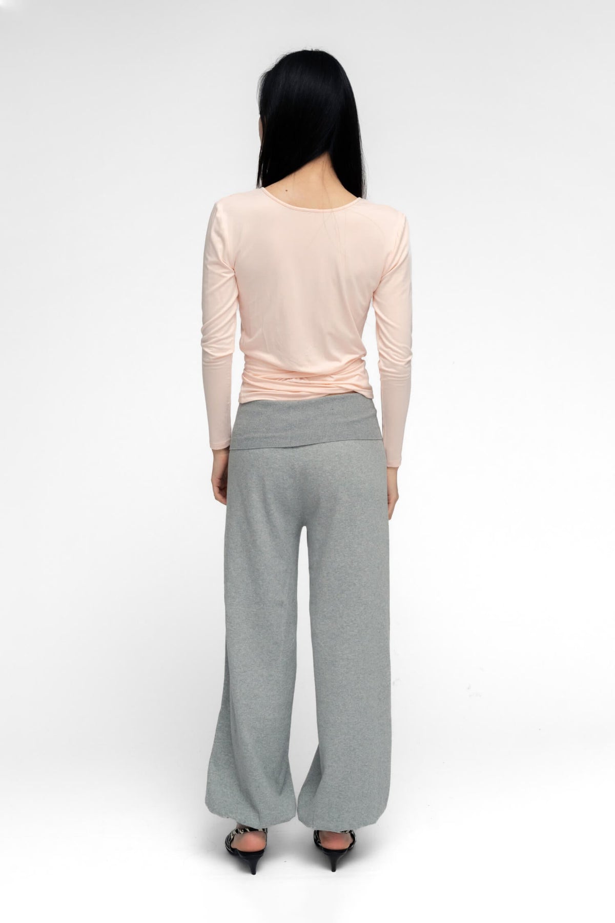 Ballerina Wrap Top Powder Pink Womens Bamboo Jersey Layering