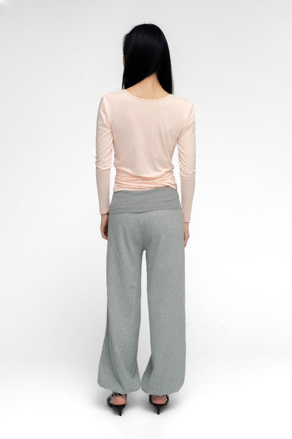 Ballerina Wrap Top Powder Pink Womens Bamboo Jersey Layering