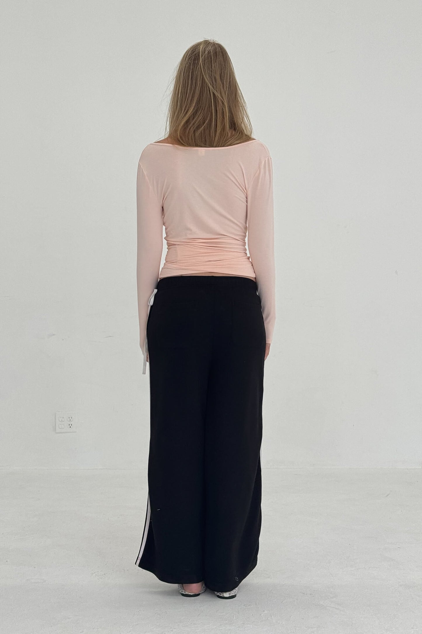 Ballerina Wrap Top Powder Pink Womens Bamboo Jersey Layering