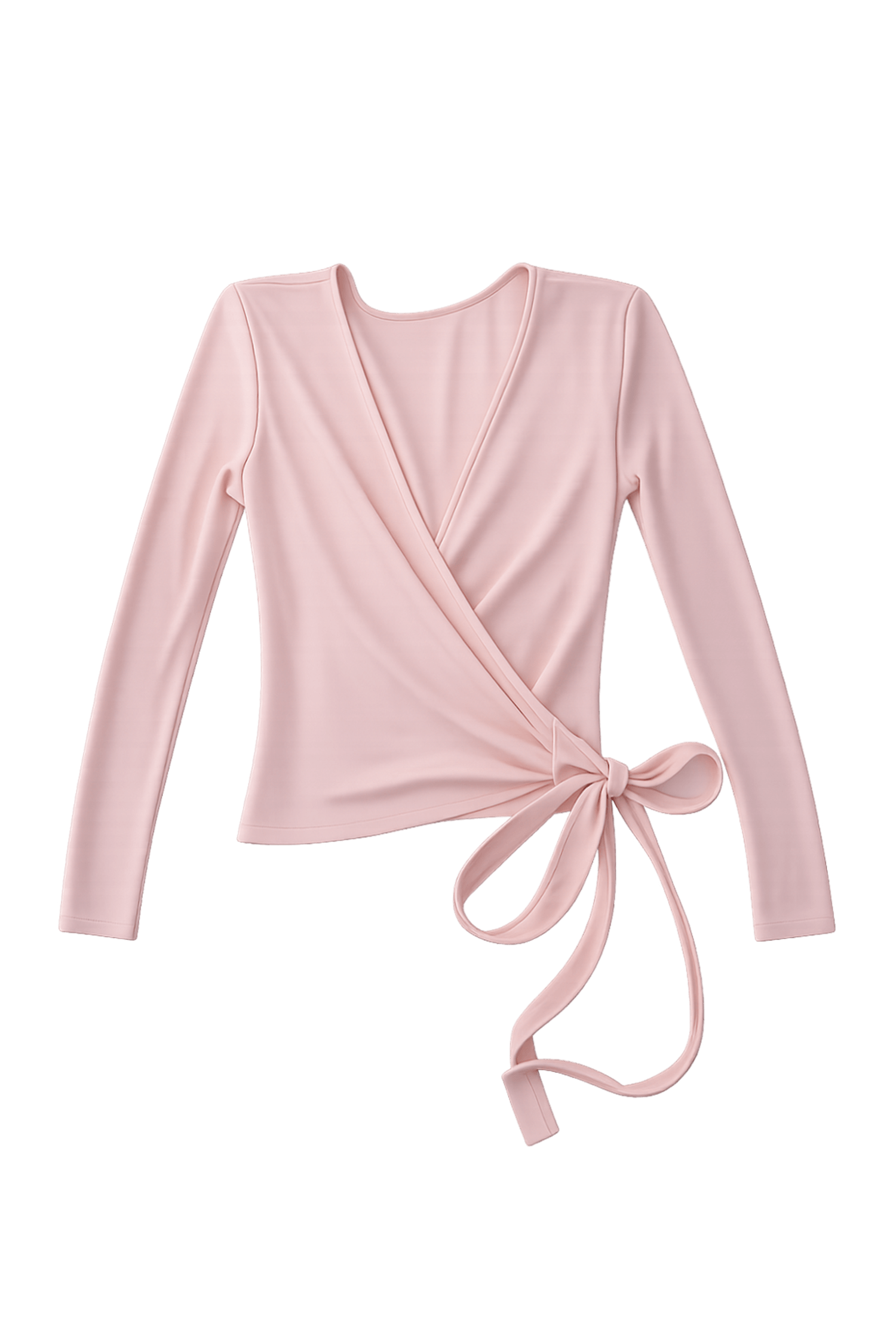 Ballerina Wrap Top Powder Pink Womens Bamboo Jersey Layering