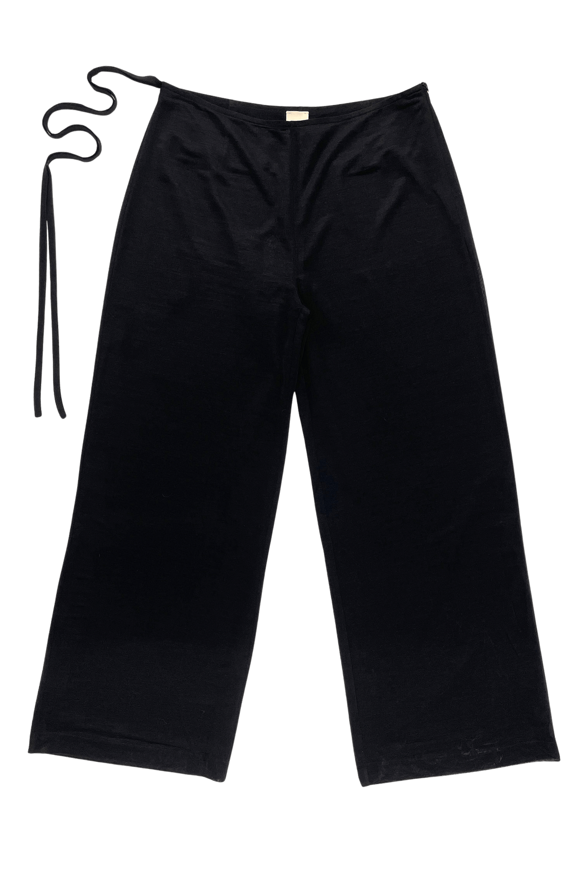Emilia Wide Leg Pants Black Adjustable Side Tie Womens Style