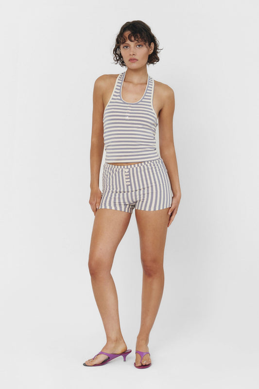 Bruna Halter Top Seaside Stripe Fitted Womens Summer Blouses