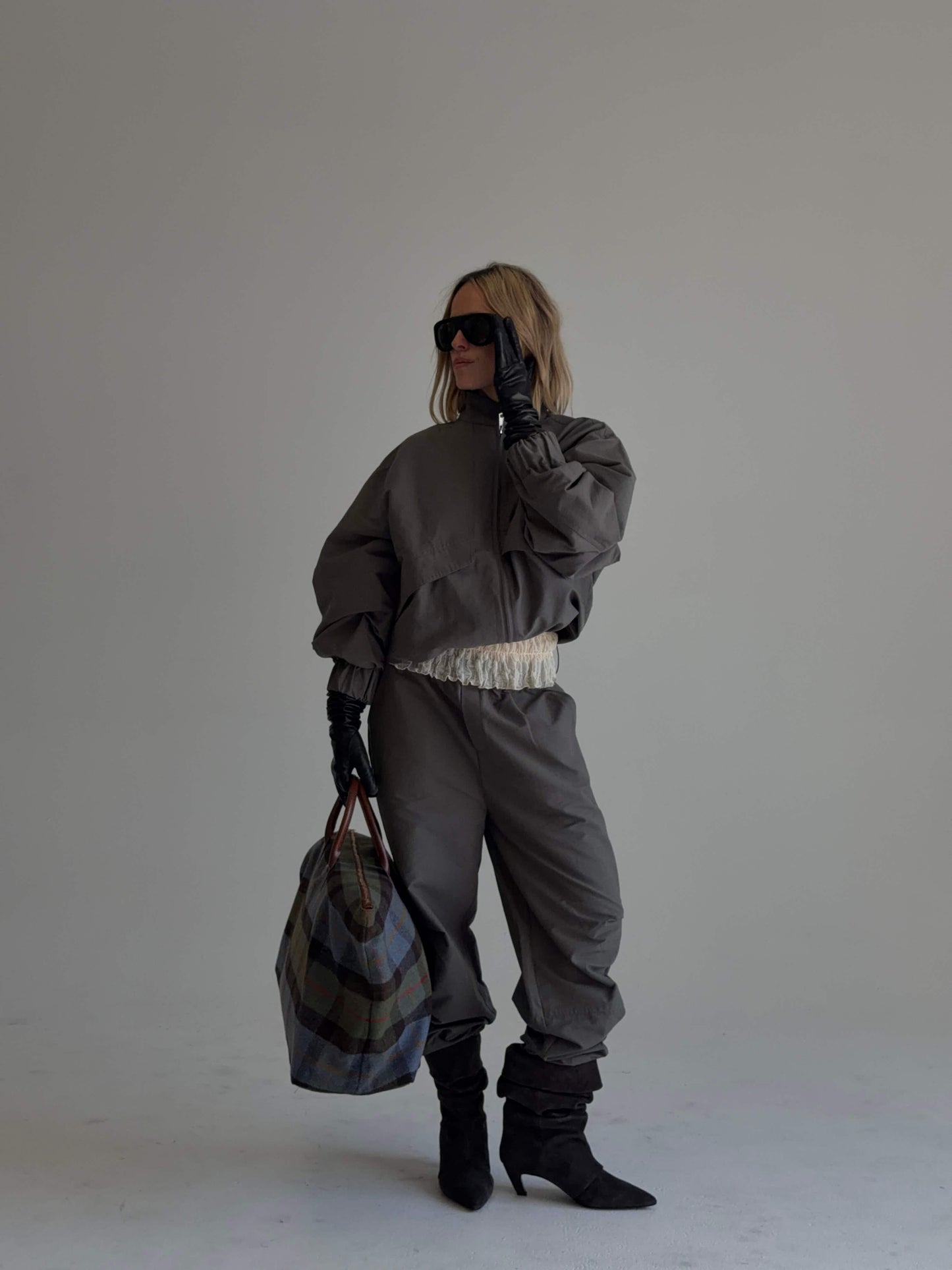 Sable Pants Charcoal Womens Anorak Wide Leg Casual Trousers