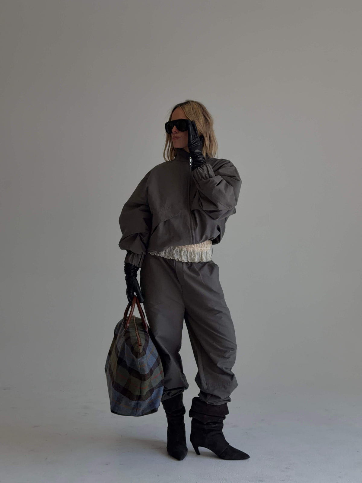 Sable Pants Charcoal Womens Anorak Wide Leg Casual Trousers