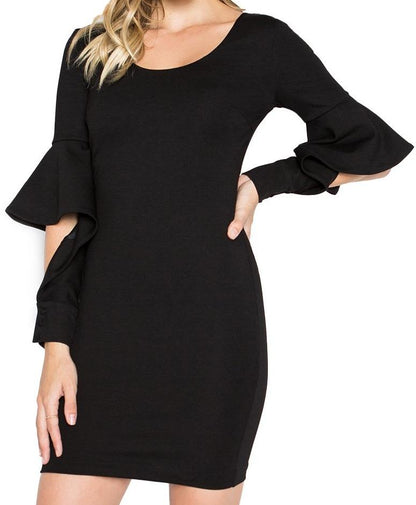 Jayla Bodycon Mini Dress with Bell Sleeves for Women Elegant
