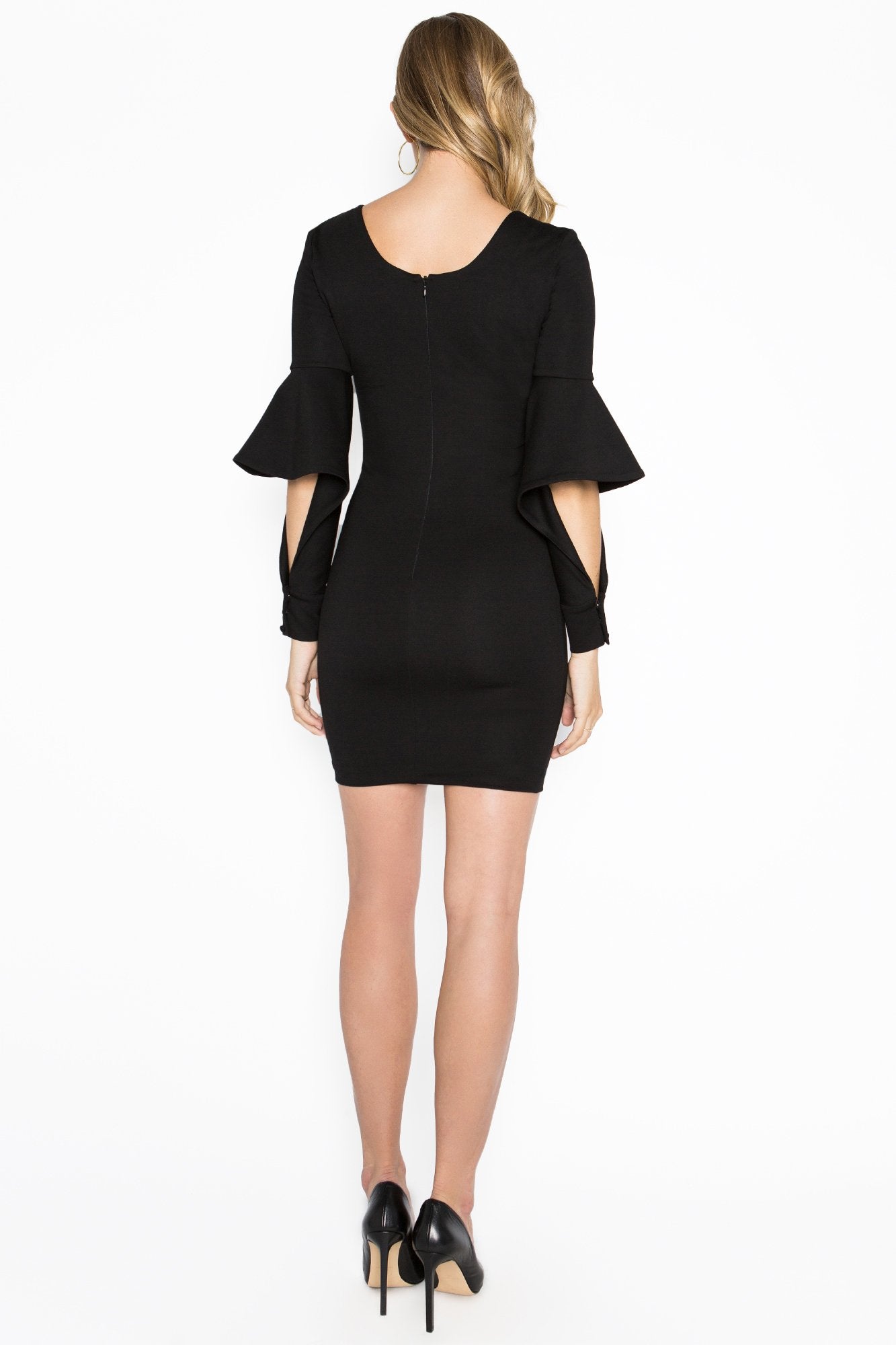 Jayla Bodycon Mini Dress with Bell Sleeves for Women Elegant