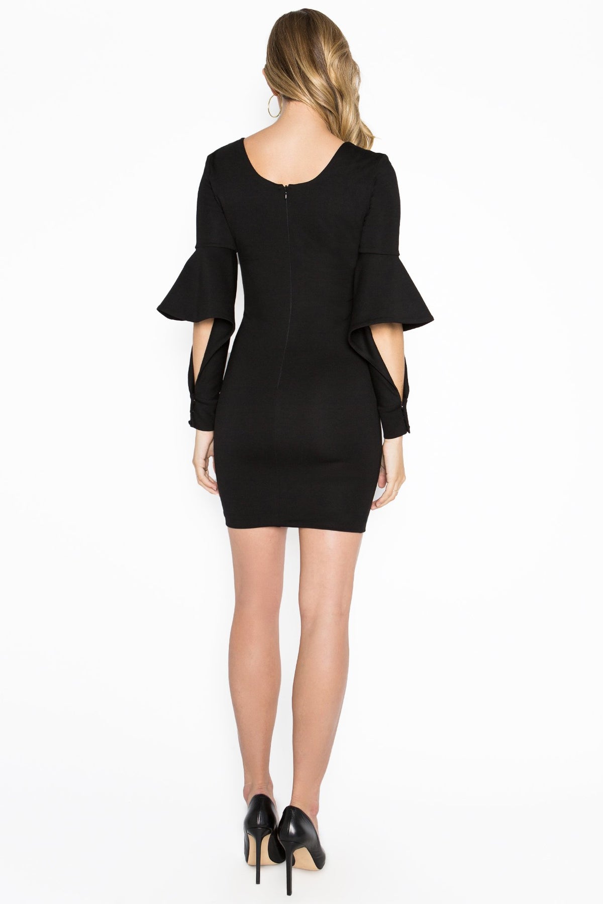 Jayla Bodycon Mini Dress with Bell Sleeves for Women Elegant