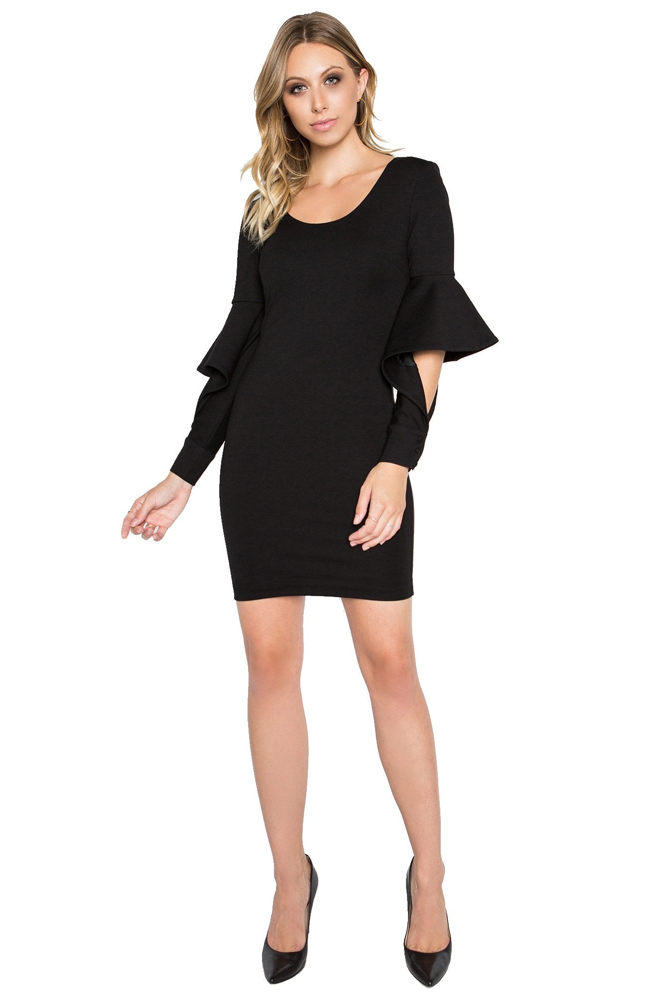 Jayla Bodycon Mini Dress with Bell Sleeves for Women Elegant