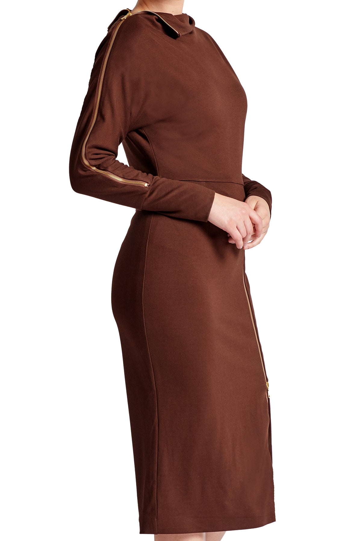 Asymmetric Long Sleeve Convertible Midi Dress for Women