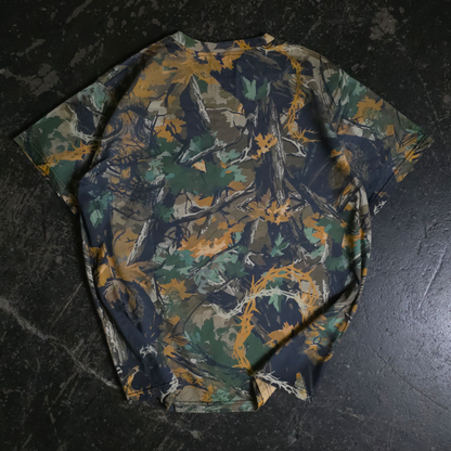 Men Graphic Camo Print Cotton Oversized T Shirt Black