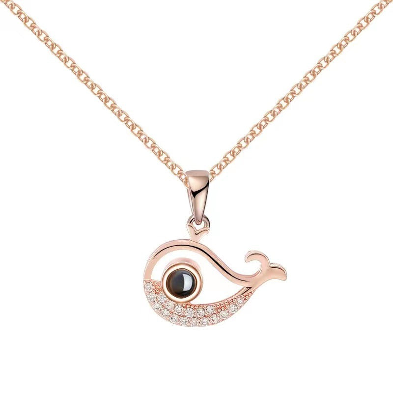 Little Fish 100 Languages Projection Pendant Necklace