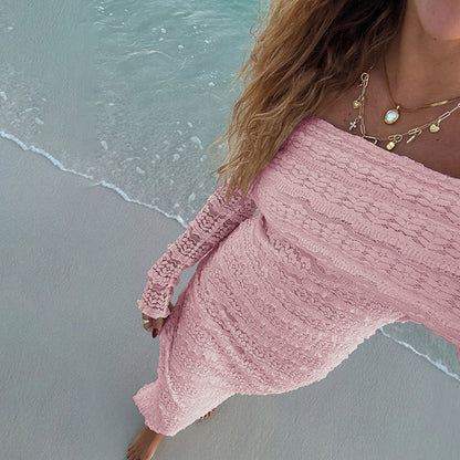 Elegant Off Shoulder Lace Maxi Dress for Women Summer Chic