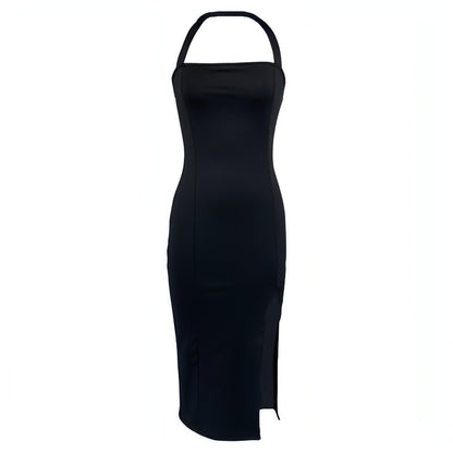 Women's Elegant Backless Halter Maxi Dress for Evening Wear