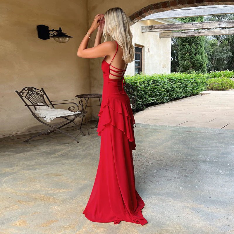 Women Backless Strappy Slim Fit Sleeveless Bodycon Dress