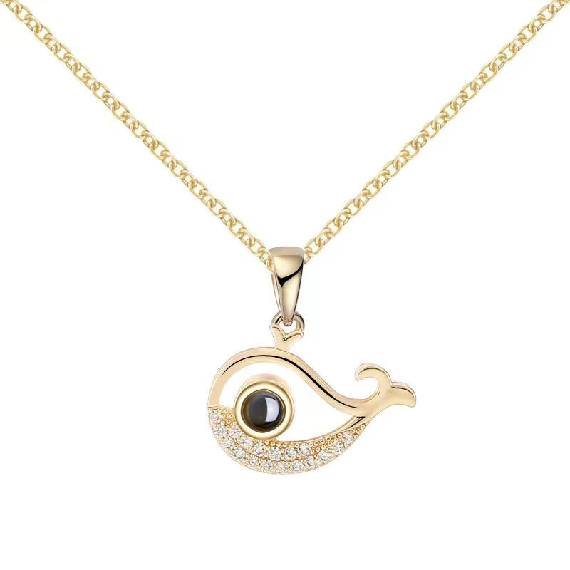 Little Fish 100 Languages Projection Pendant Necklace