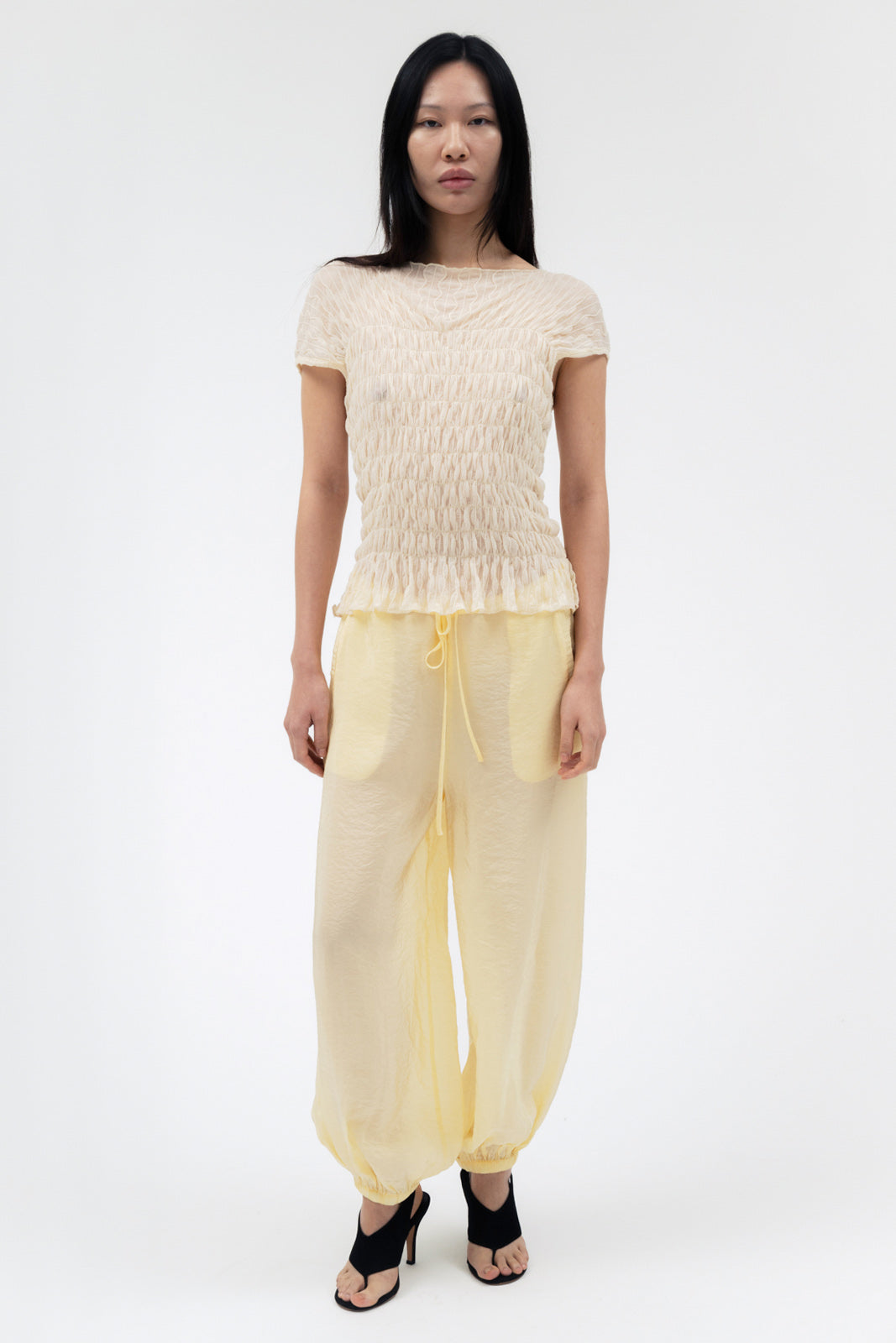 Zora Voile Pants Butter Womens Lightweight Balloon Trousers