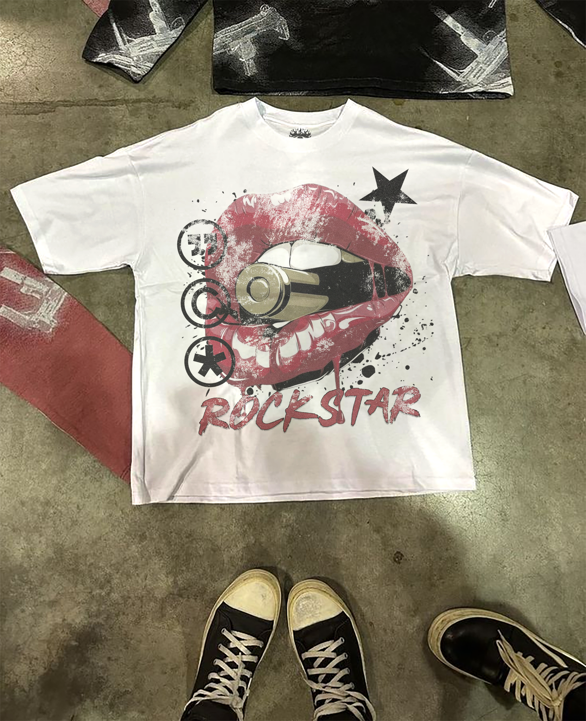 Men White Graphic Cotton Crew Neck Streetwear T Shirt