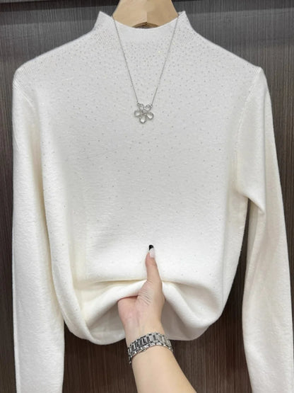Winter Turtleneck Sweaters Women Sparkling Tops Slim Fit Pullover Women Knitted Sweater Jumpers Warm Pull Pullovers