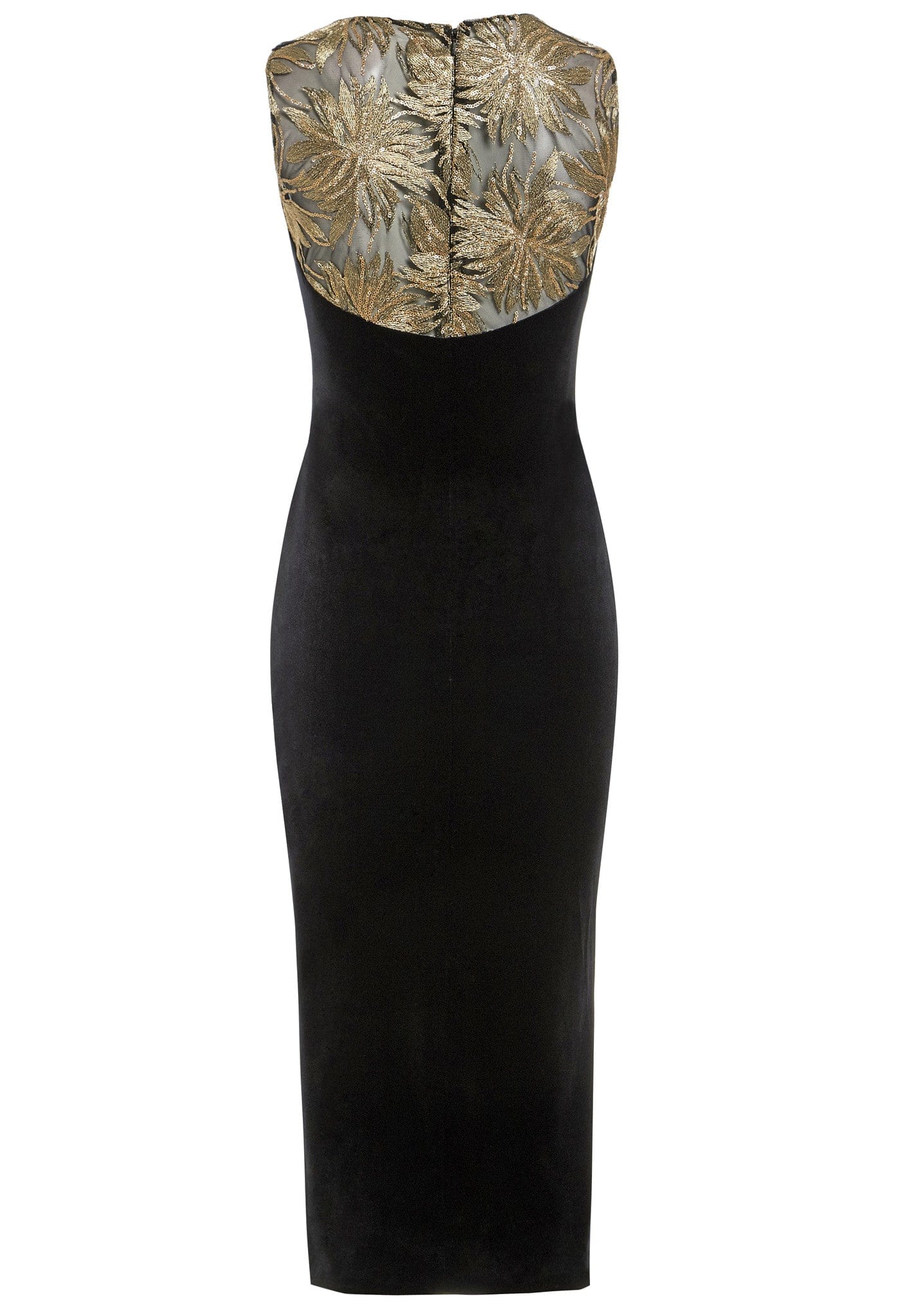 Women's Velvet Sweetheart Neckline Bodycon Midi Dress