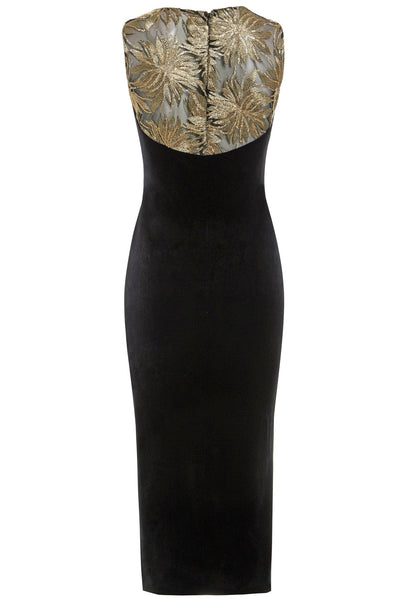 Women's Velvet Sweetheart Neckline Bodycon Midi Dress