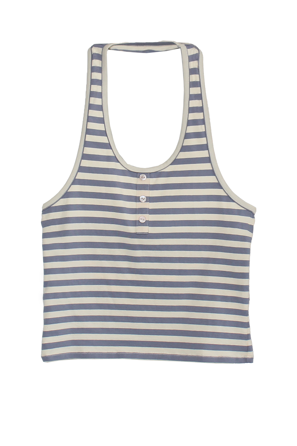 Bruna Halter Top Seaside Stripe Fitted Womens Summer Blouses
