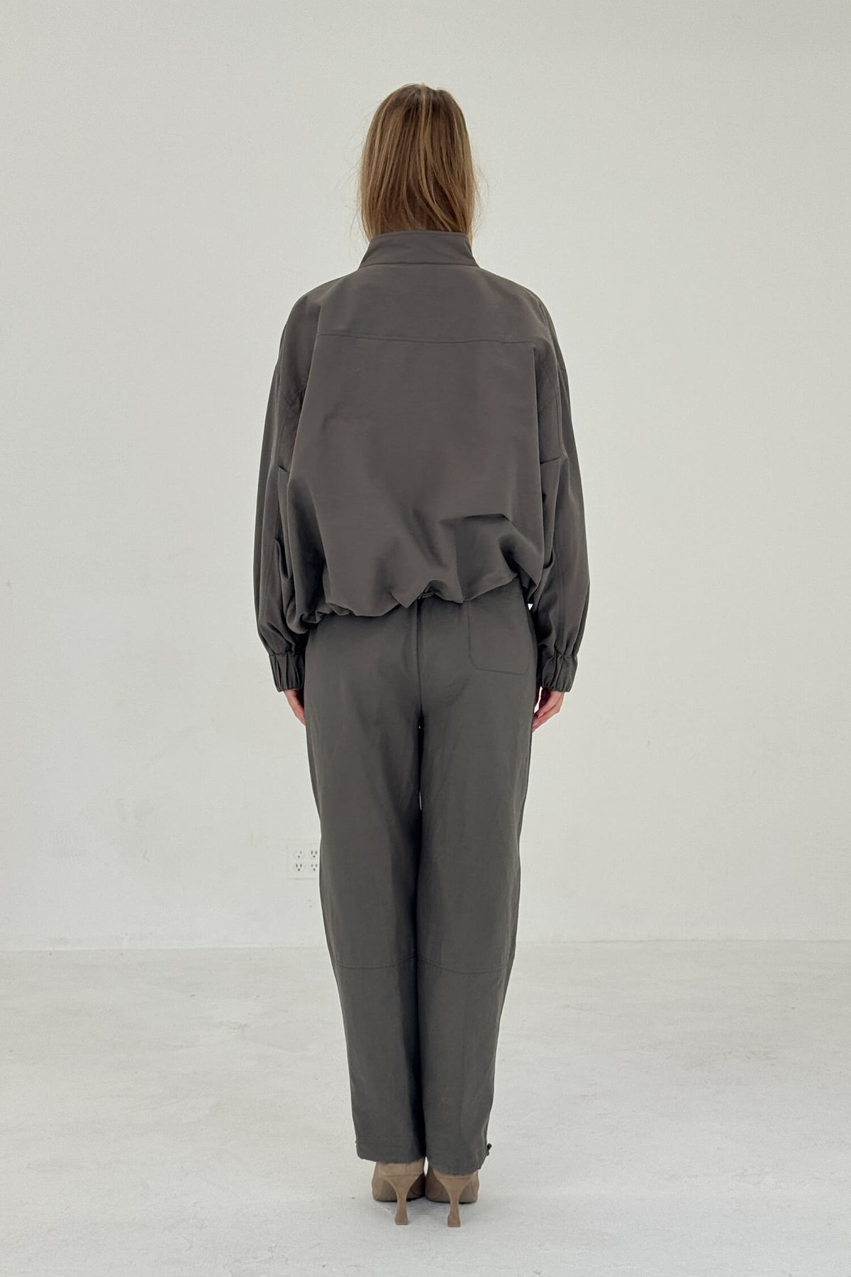 Sable Pants Charcoal Womens Anorak Wide Leg Casual Trousers
