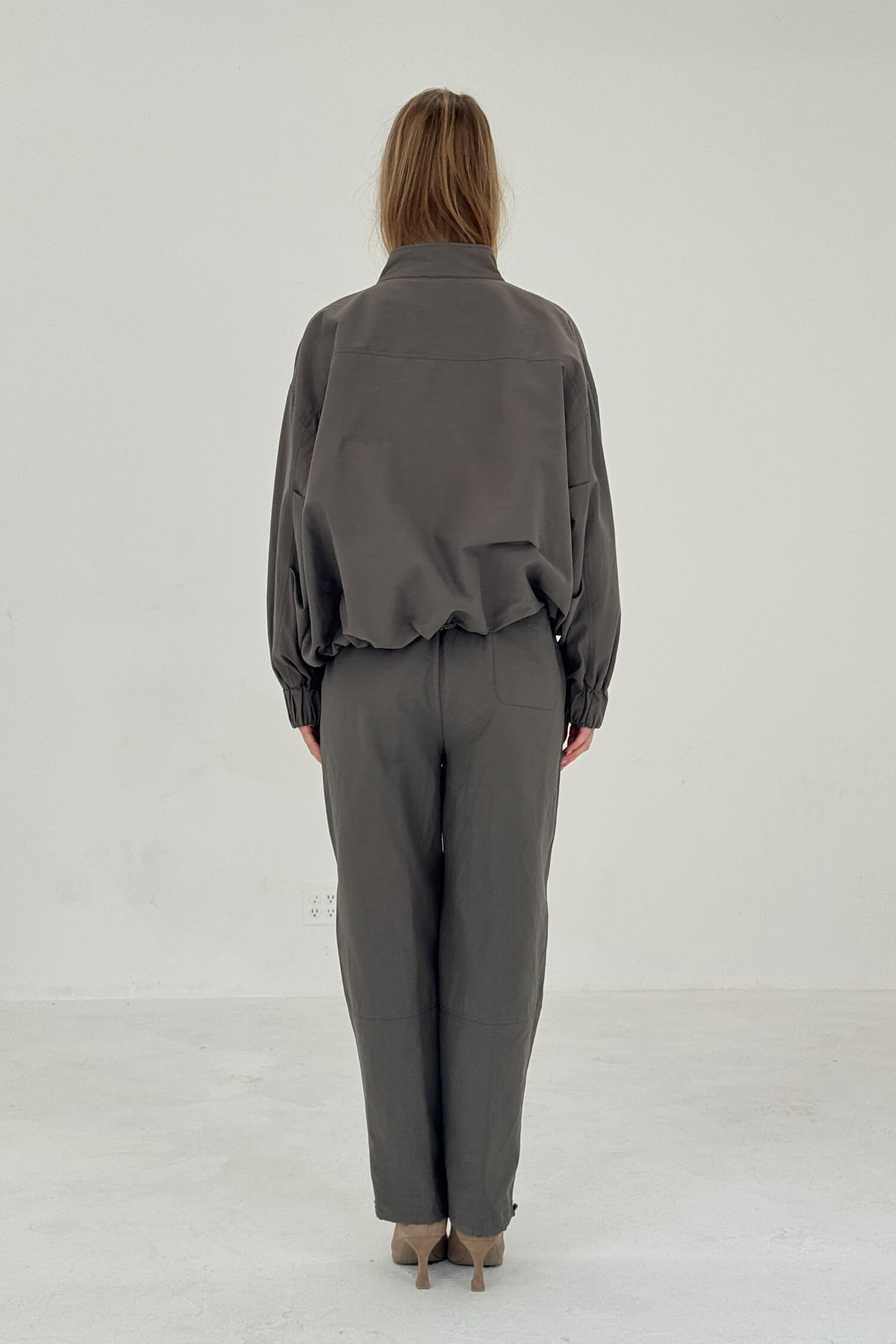 Sable Pants Charcoal Womens Anorak Wide Leg Casual Trousers