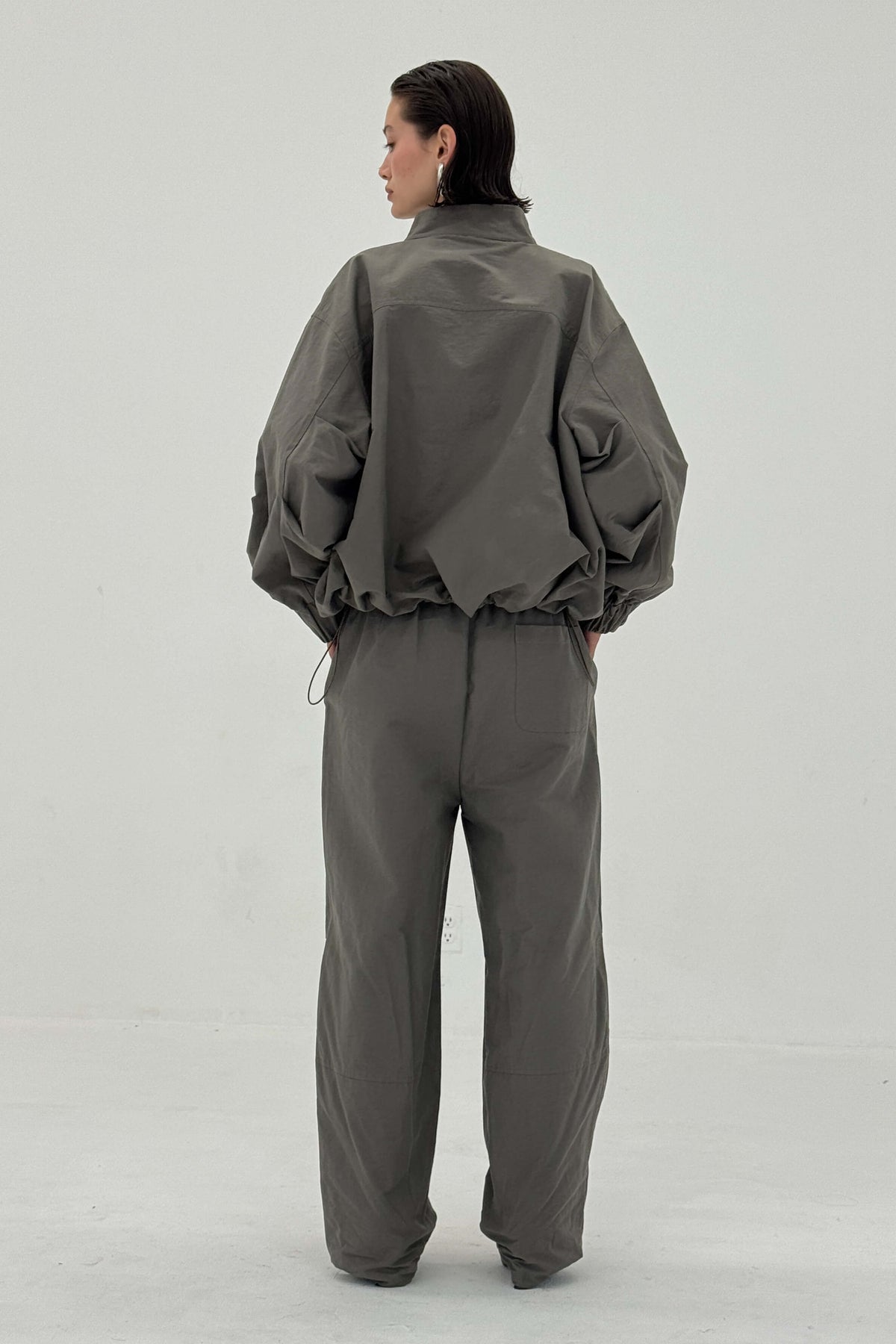 Sable Pants Charcoal Womens Anorak Wide Leg Casual Trousers