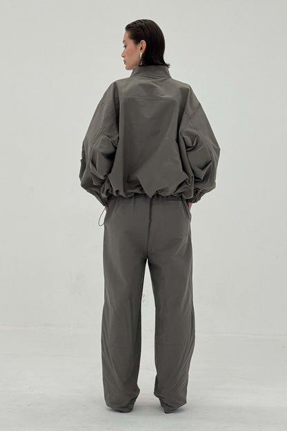 Sable Pants Charcoal Womens Anorak Wide Leg Casual Trousers