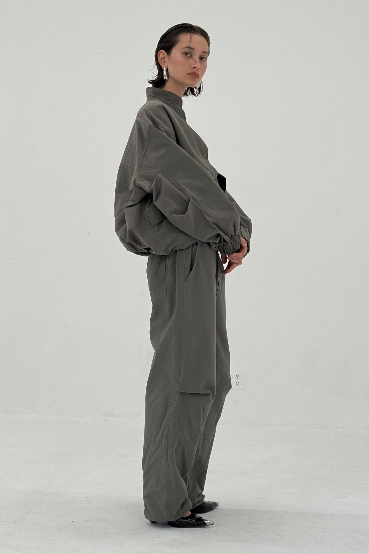 Sable Pants Charcoal Womens Anorak Wide Leg Casual Trousers