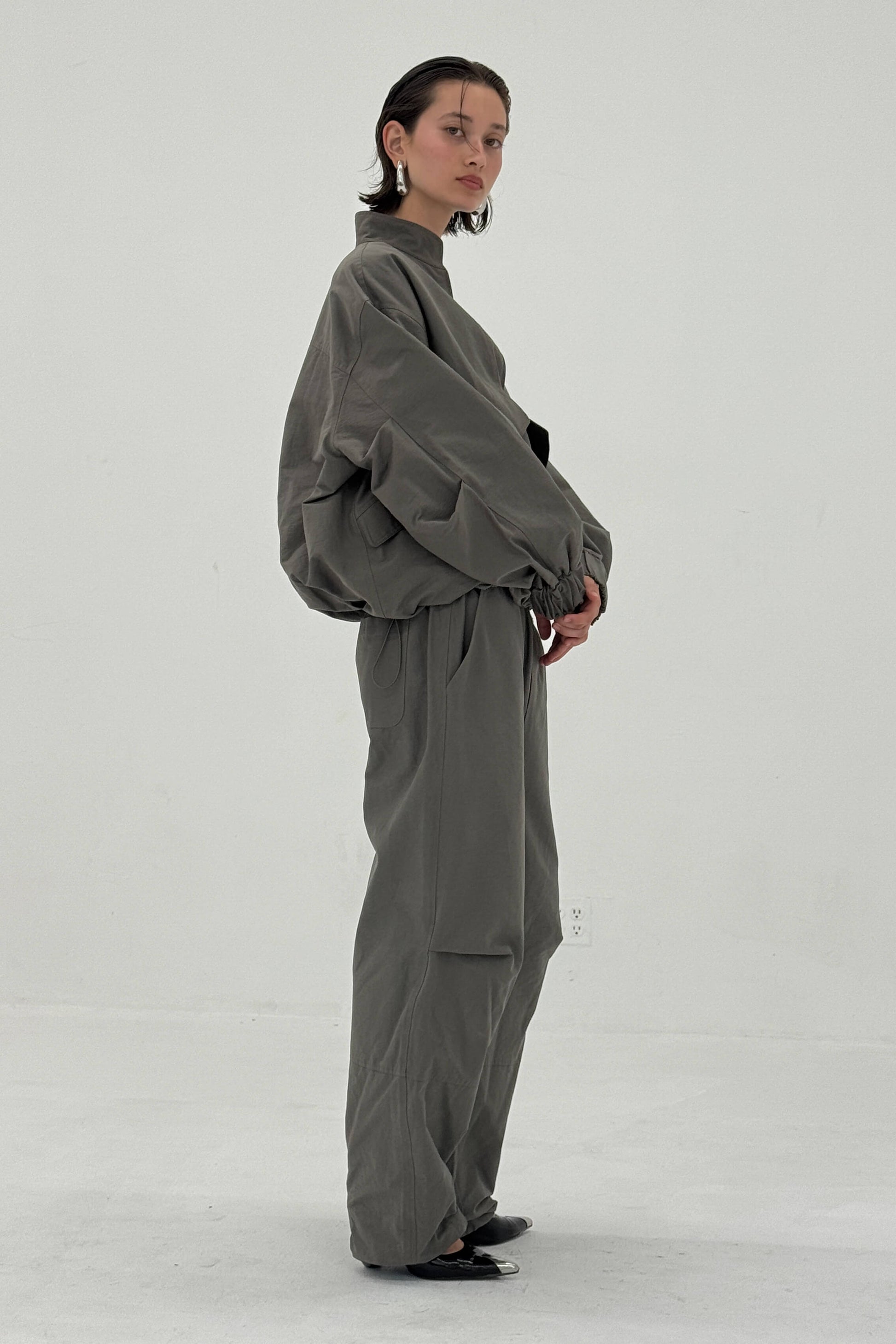 Sable Pants Charcoal Womens Anorak Wide Leg Casual Trousers