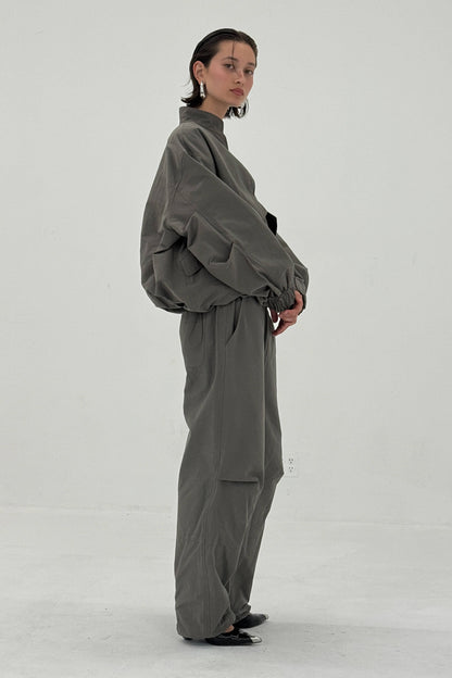 Sable Pants Charcoal Womens Anorak Wide Leg Casual Trousers