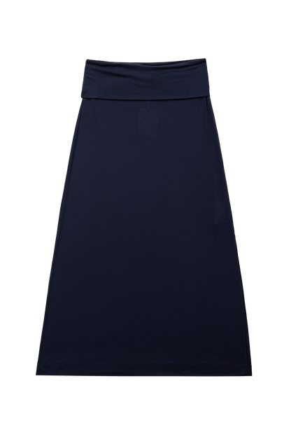 Jsori Maxi Skirt Navy Womens Stretch Jersey Long Skirt Style