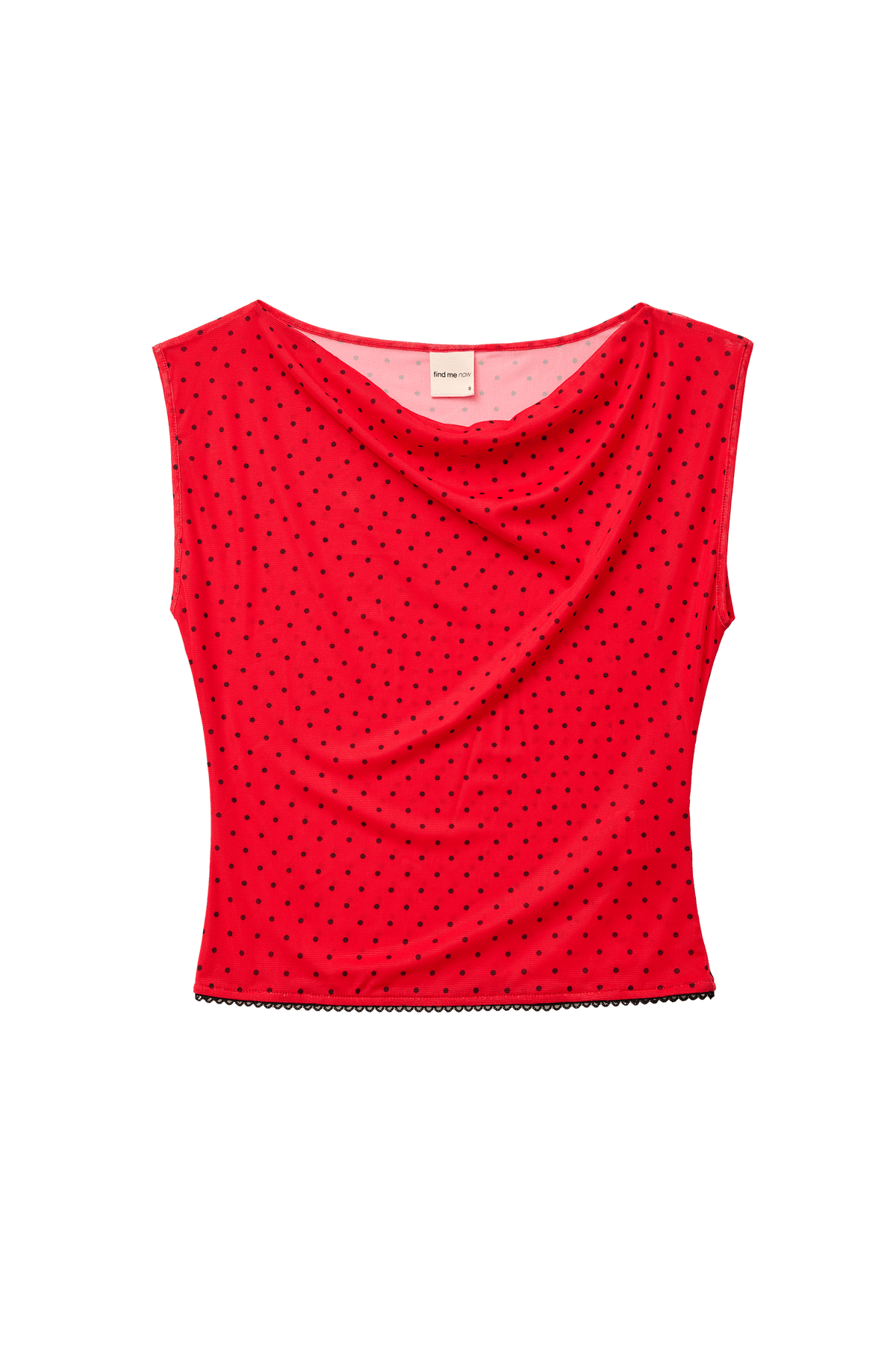 Emili Top Red Fitted Sleeveless Crop Womens Scallop Trim Set