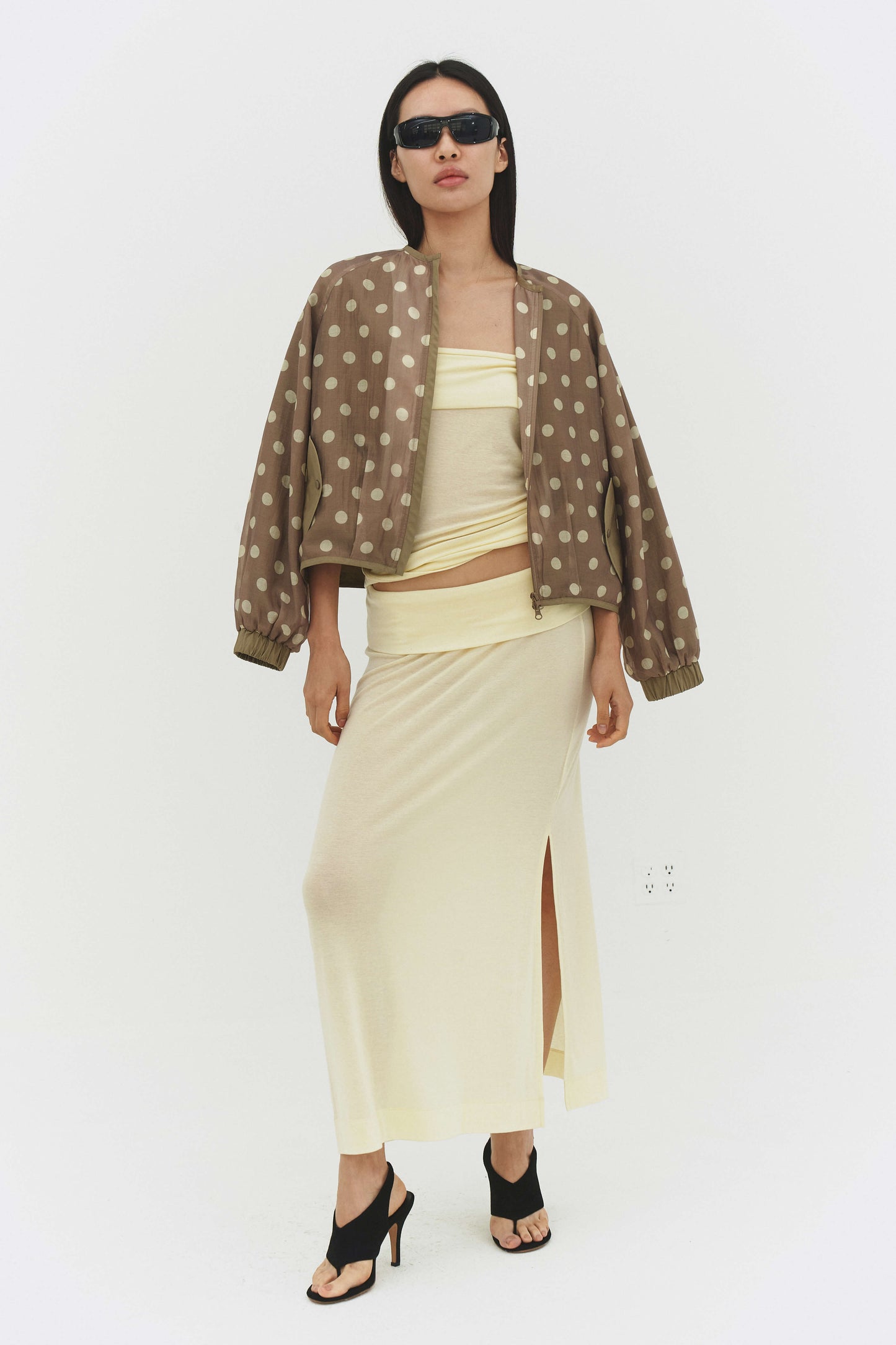 Fabio Voile Jacket Cream Mocha Womens Lightweight Outerwears