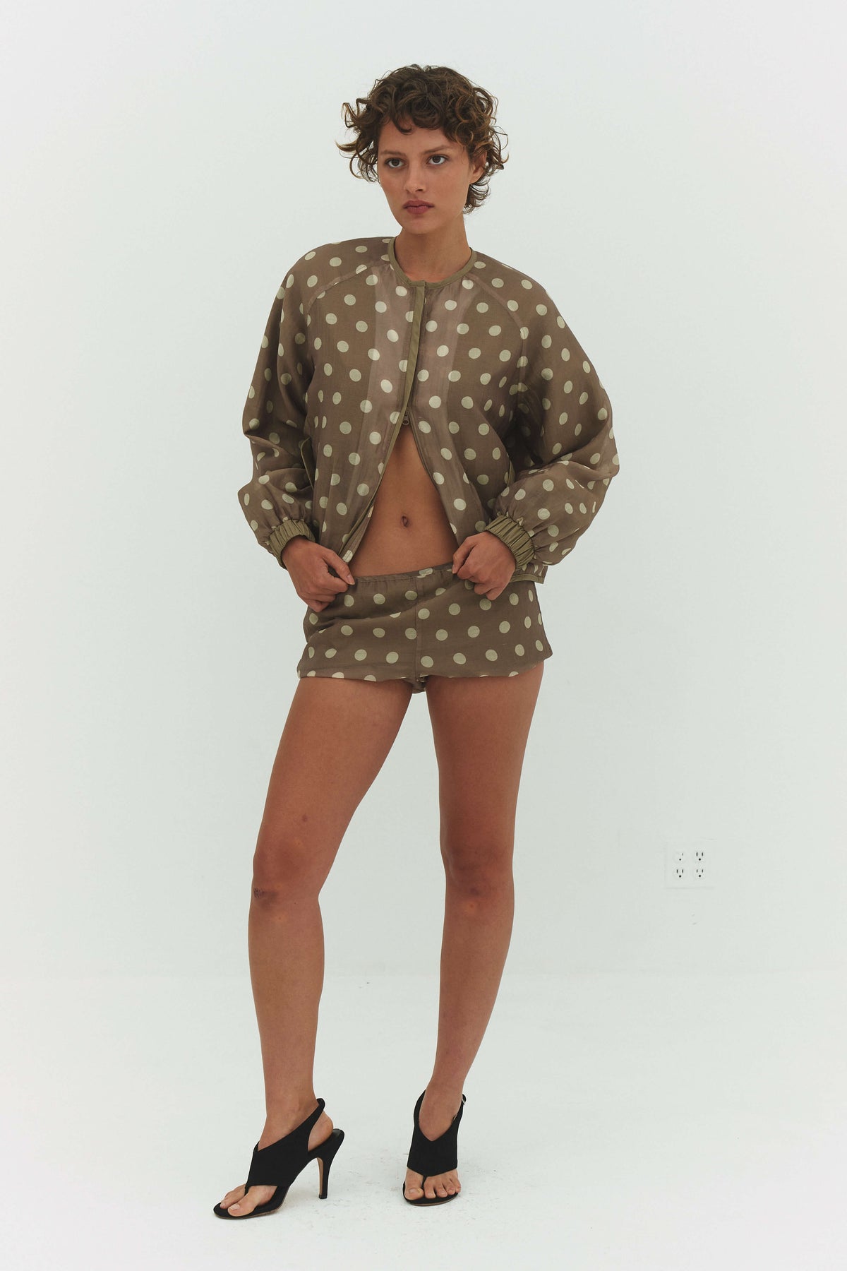 Fabio Voile Jacket Cream Mocha Womens Lightweight Outerwears
