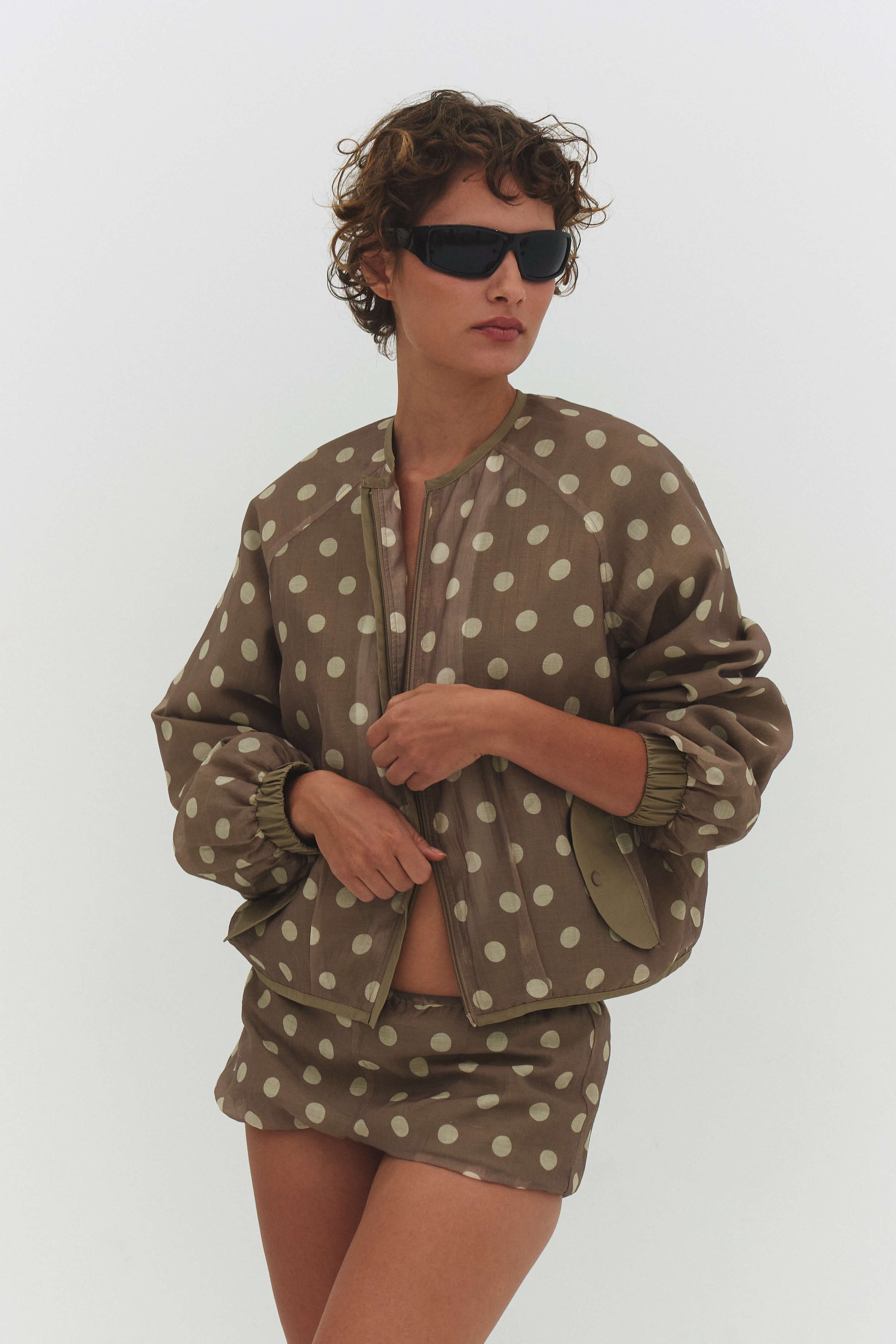 Fabio Voile Jacket Cream Mocha Womens Lightweight Outerwears