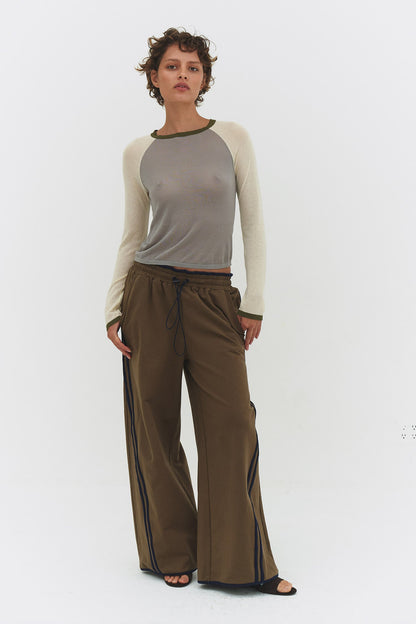 Mirinae Raglan Top Matcha Mel Womens Cotton Sweater Style X