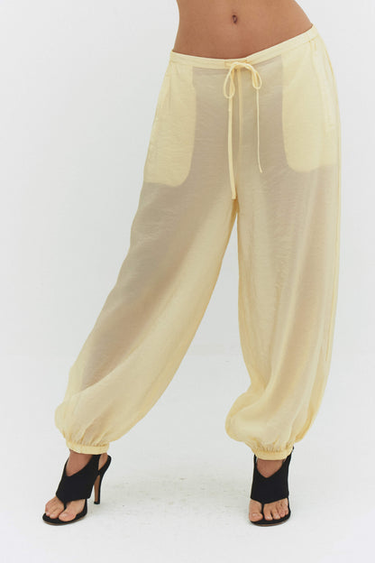 Zora Voile Pants Butter Womens Lightweight Balloon Trousers