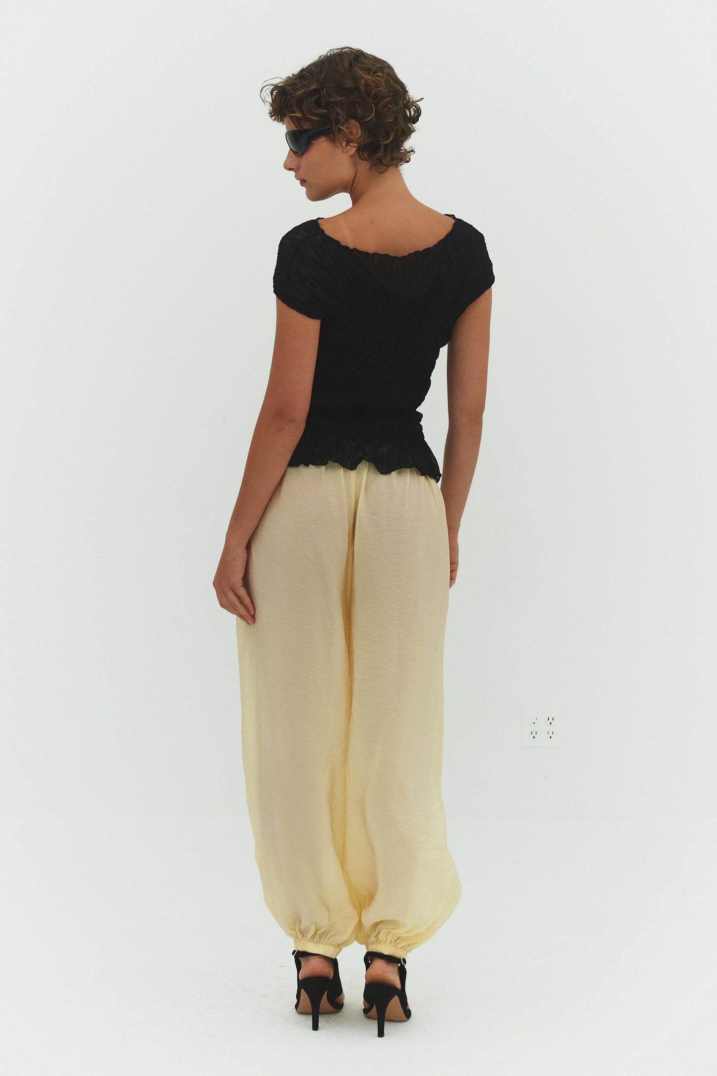 Zora Voile Pants Butter Womens Lightweight Balloon Trousers