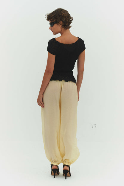 Zora Voile Pants Butter Womens Lightweight Balloon Trousers