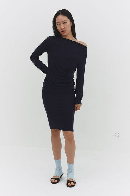Narae Long Sleeve Top Navy Lightweight Layering Women Outfit