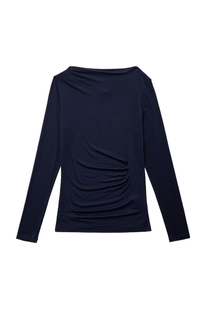 Narae Long Sleeve Top Navy Lightweight Layering Women Outfit