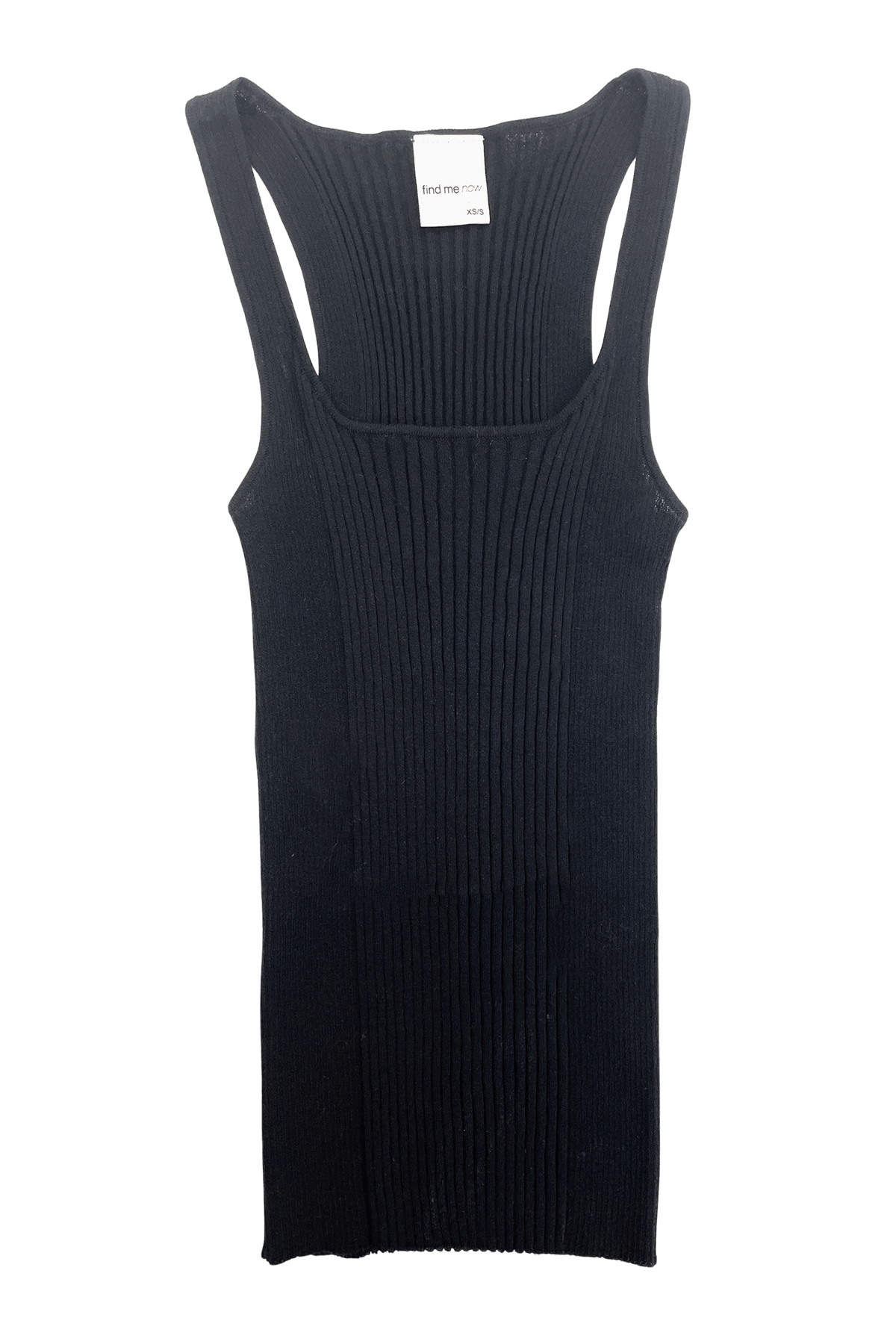 Ribbed Knit Tank Top Black Womens Fitted Racer Back Layering