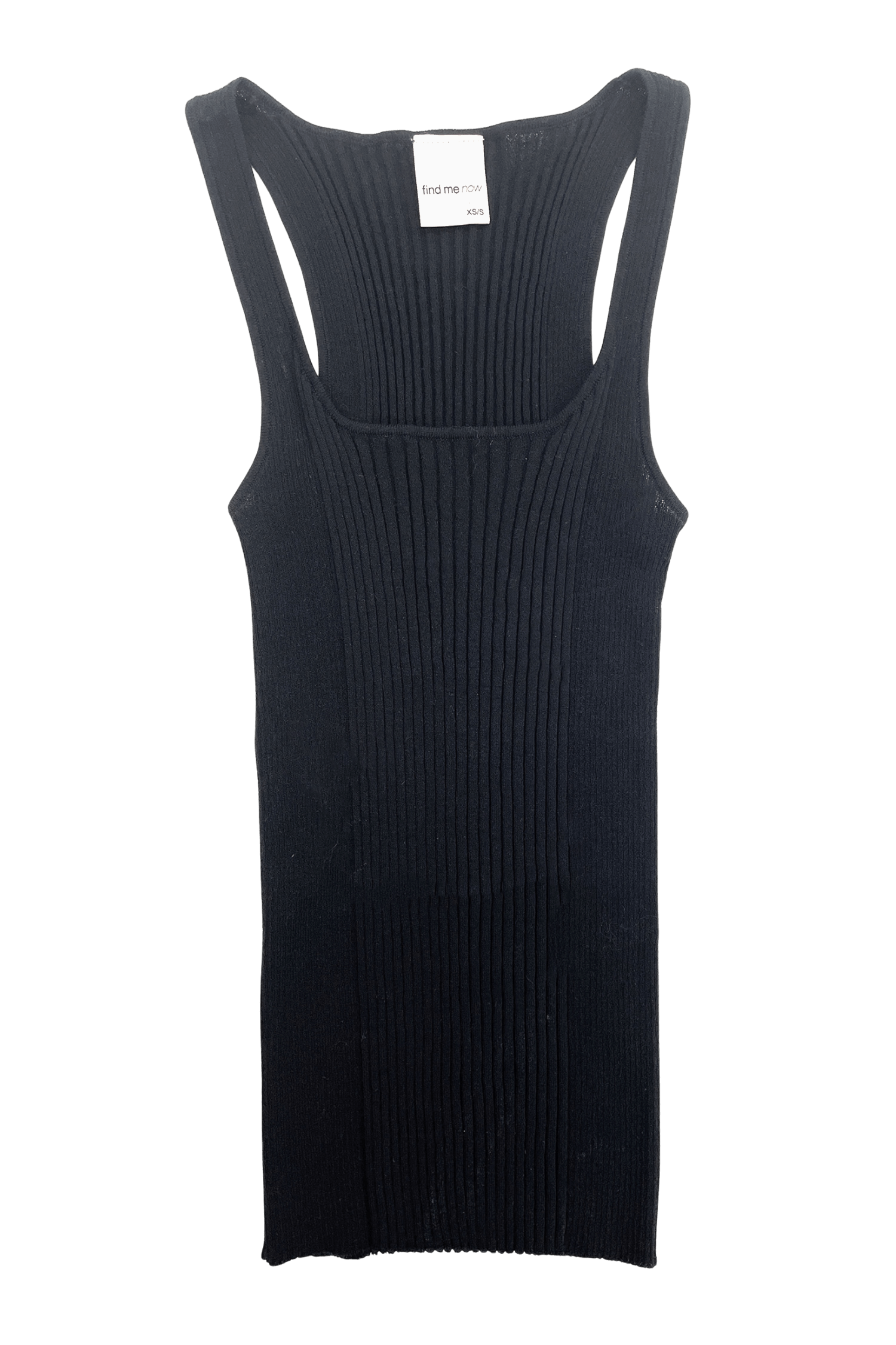 Ribbed Knit Tank Top Black Womens Fitted Racer Back Layering
