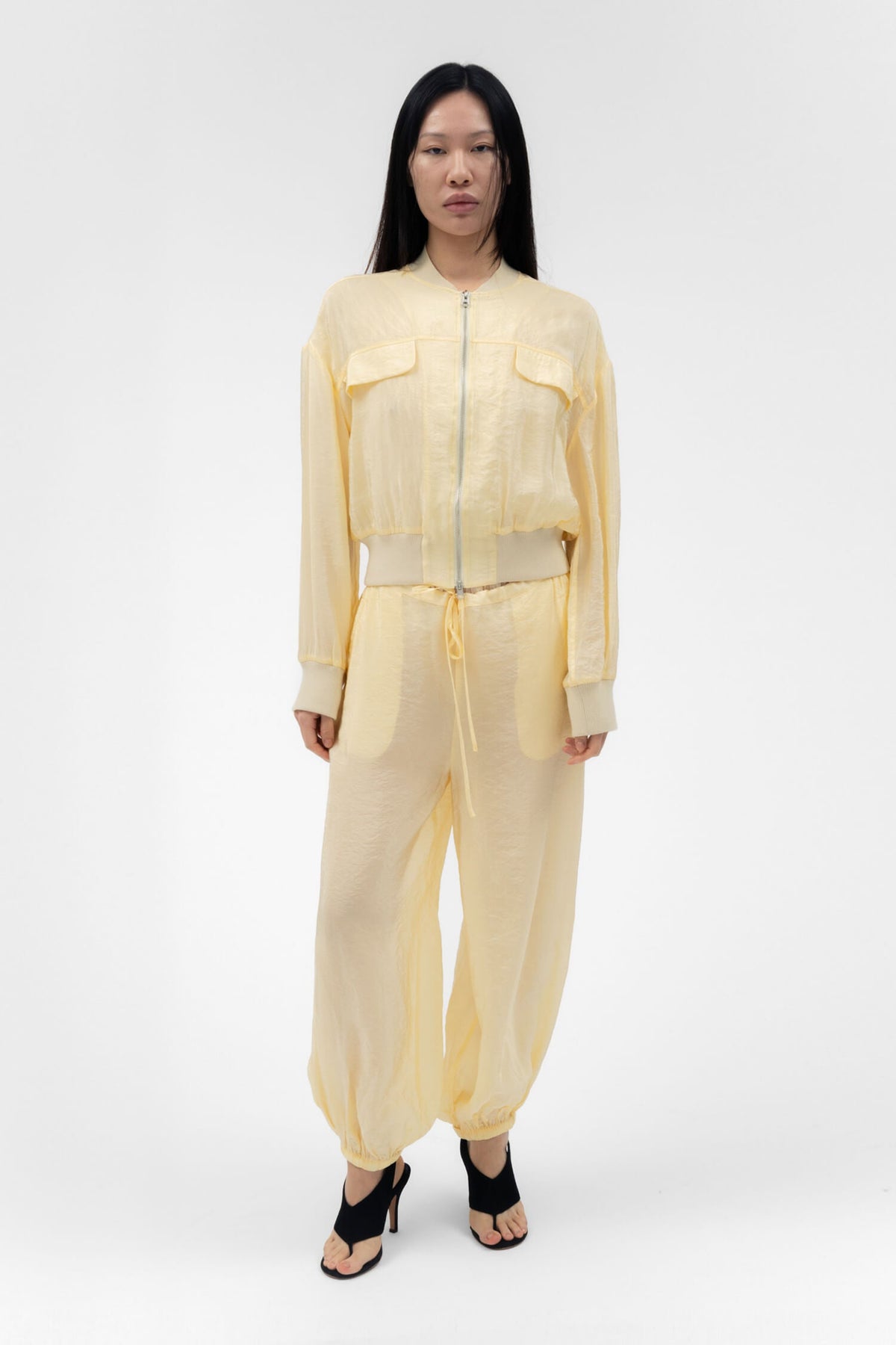 Fabio Voile Cropped Jacket Butter Womens Casual Outfit Style