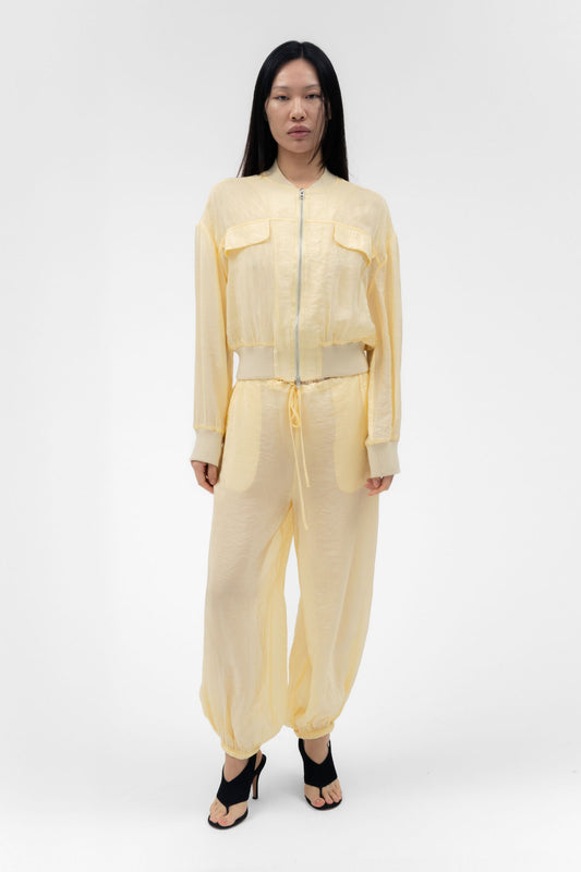 Fabio Voile Cropped Jacket Butter Womens Casual Outfit Style