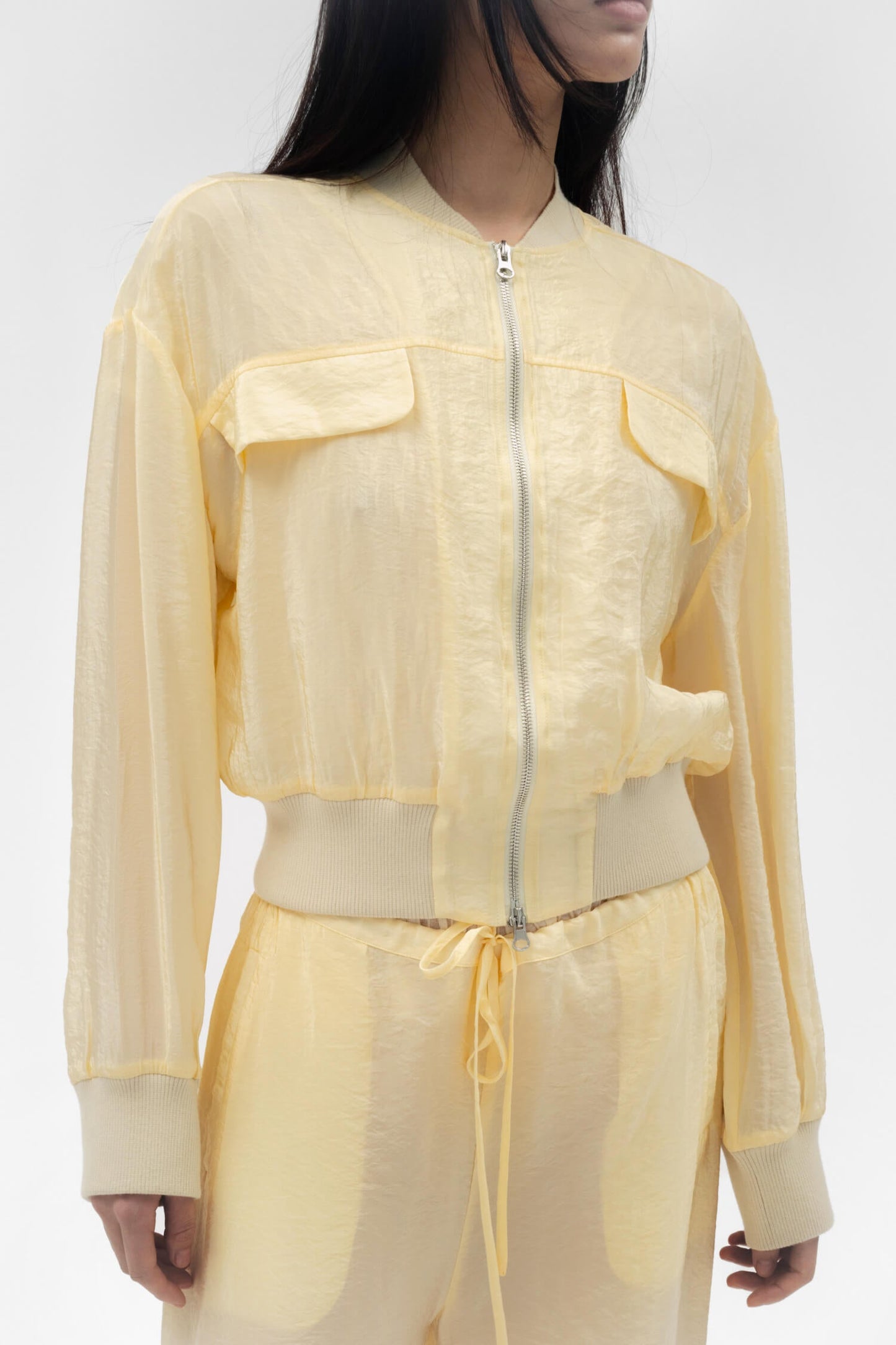 Fabio Voile Cropped Jacket Butter Womens Casual Outfit Style