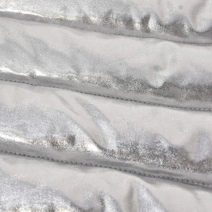 Silver Metallic Quilted Puffer Mini Skirt for Women Stylish