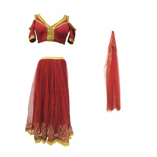 Women's Red Belly Dance Princess Costume Cosplay Set